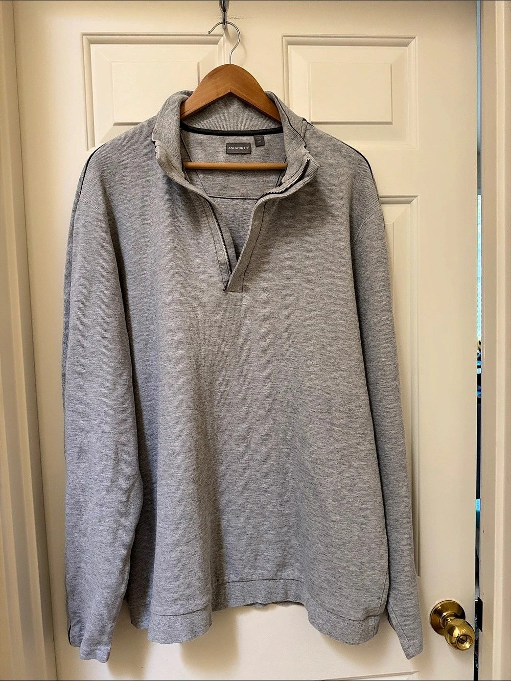 Ashworth Men's Gray Quarter-Zip Size 2XL